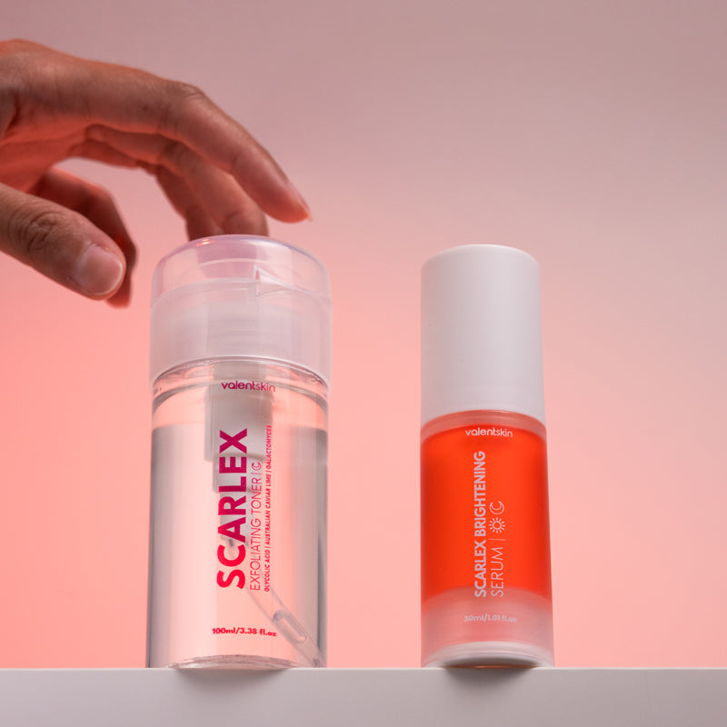 Scarlex Set - Valent Skin Scarlex Exfoliating Toner + Valent Skin Scarlex Brightening Serum