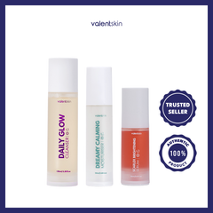Valent Skin Set 1 - Daily Glow Cleanser + Dreamy Calming Moisturiser + Scarlex Brightening Serum