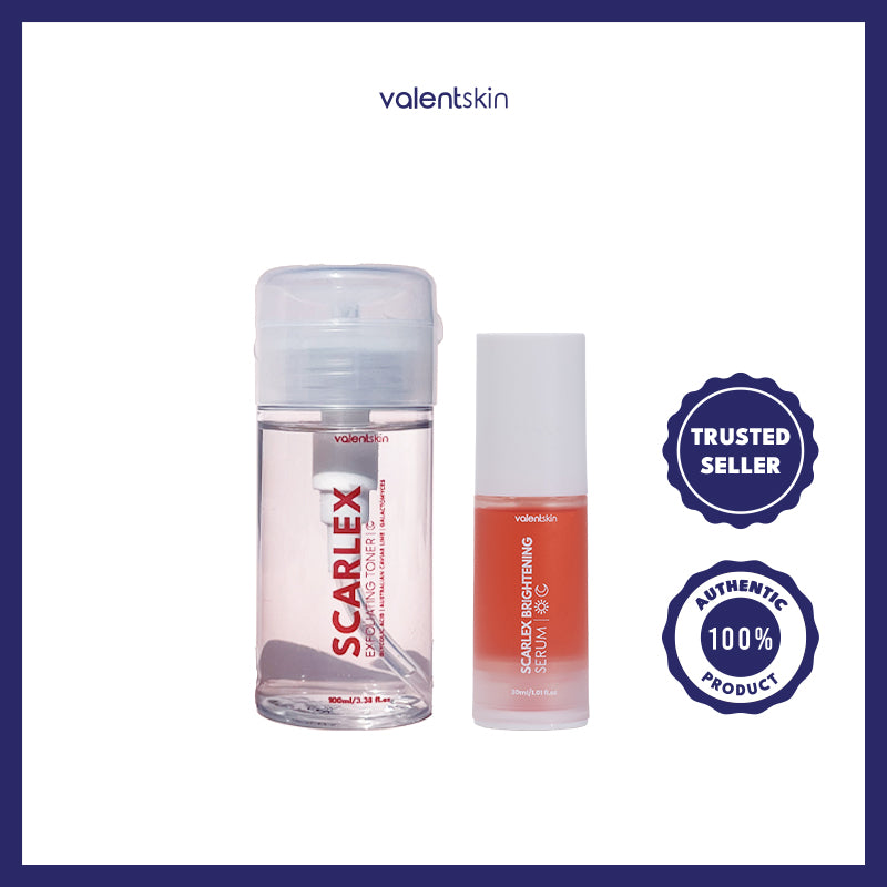 Scarlex Set - Valent Skin Scarlex Exfoliating Toner + Valent Skin Scarlex Brightening Serum